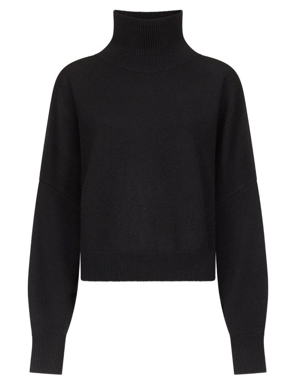 Maglione a collo alto Luke in nero Loulou de saison - donna 
