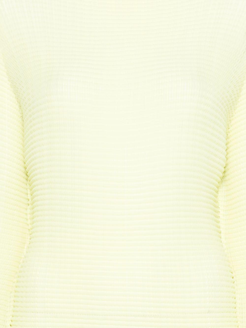 Top a maniche lunghe con design plissettato in giallo lime Issey miyake  - donna 