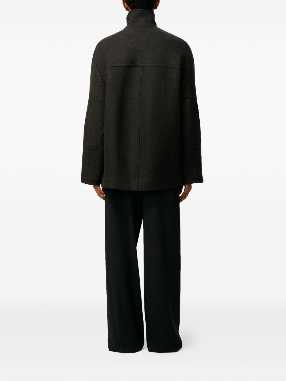 Caban oversize a collo alto in grigio scuro Ami Paris - donna 