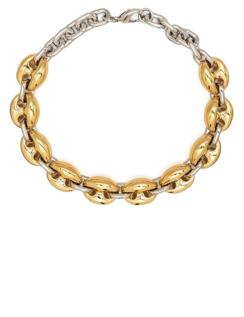 Choker bicolore a catena in oro e argento Rabanne - donna 