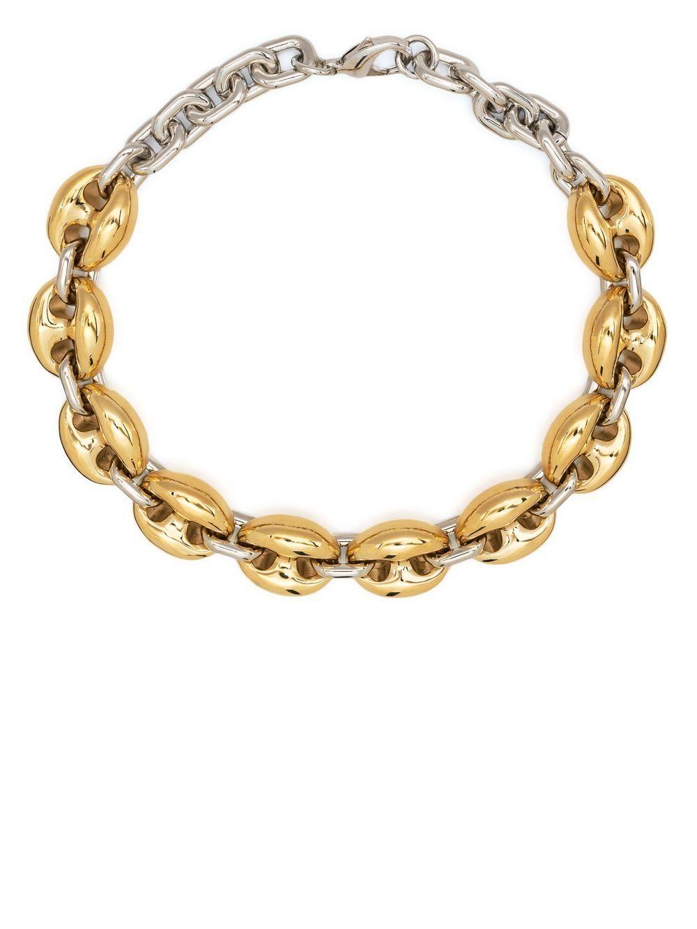 Choker bicolore a catena in oro e argento Rabanne - donna 