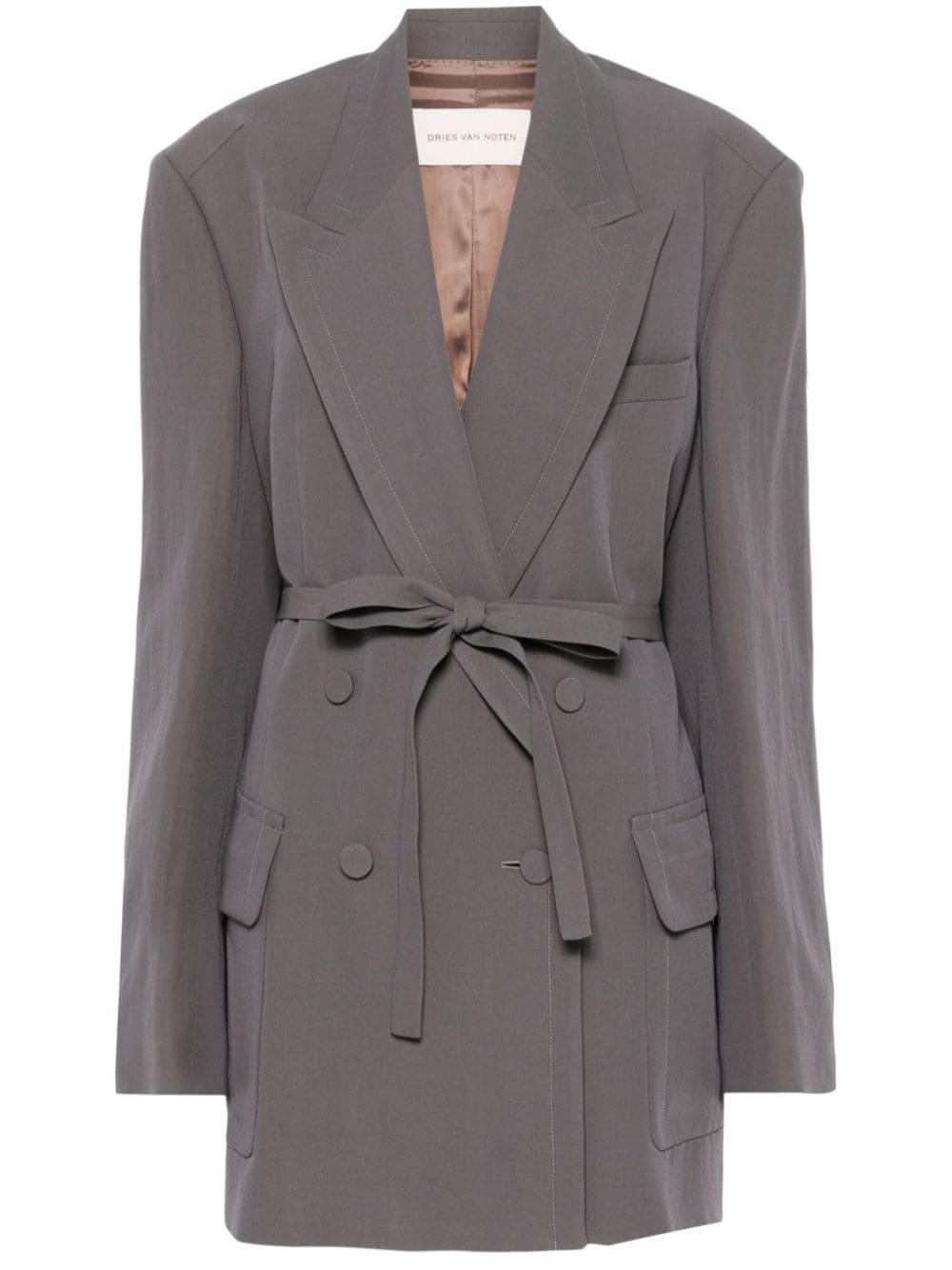 Giacca con cintura bless in grigio Dries van noten - donna 