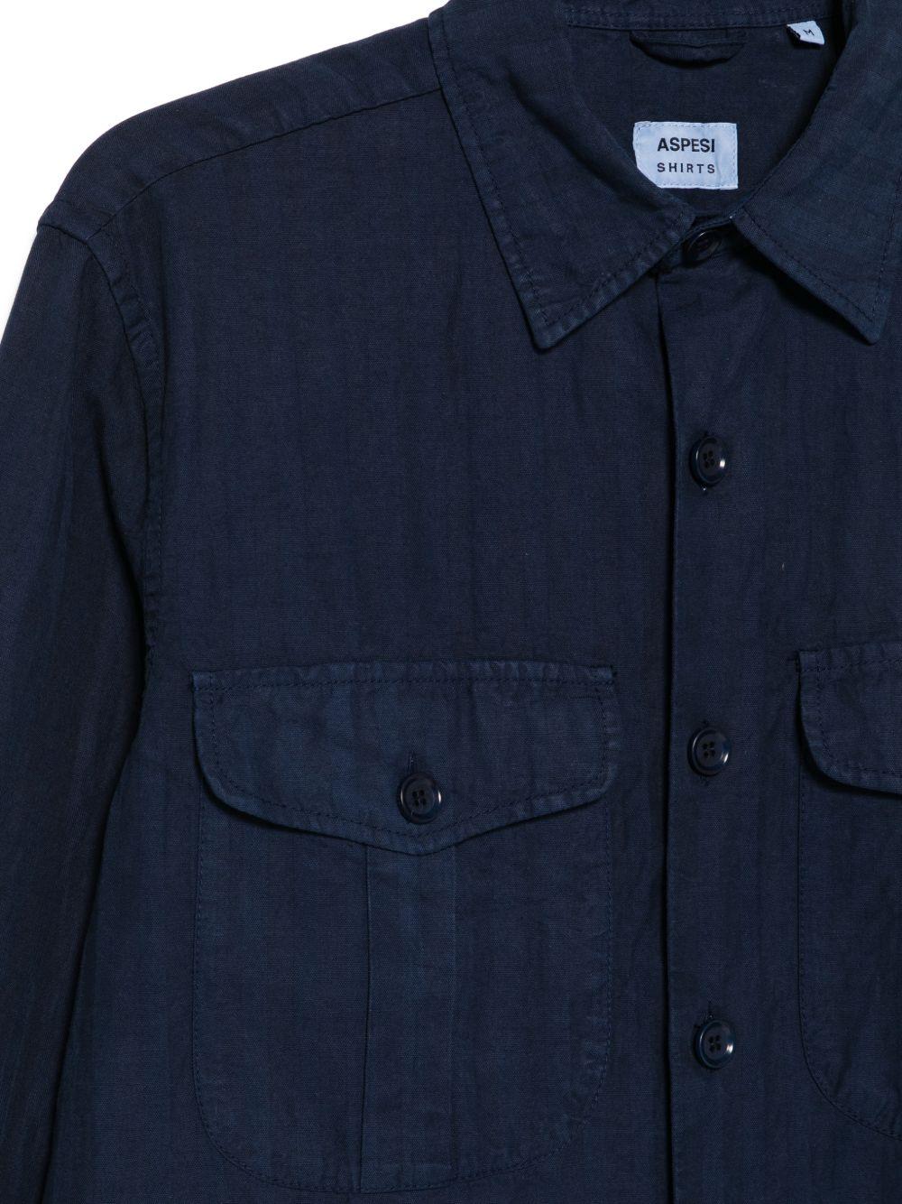 Camicia con tasca con patta in blu Aspesi - uomo 