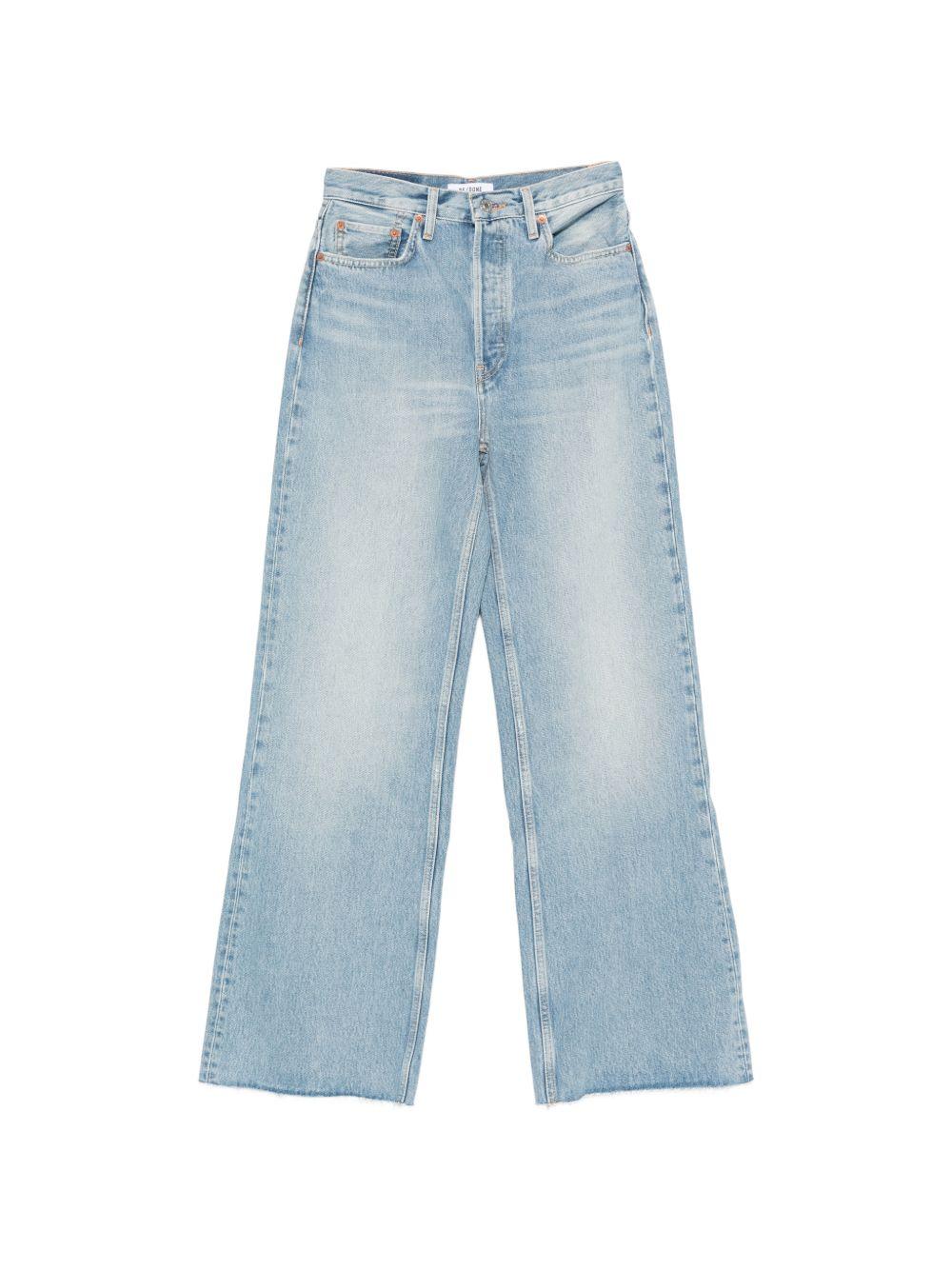 Jeans anni '70 a vita alta e gamba larga in celeste Re/done - donna 