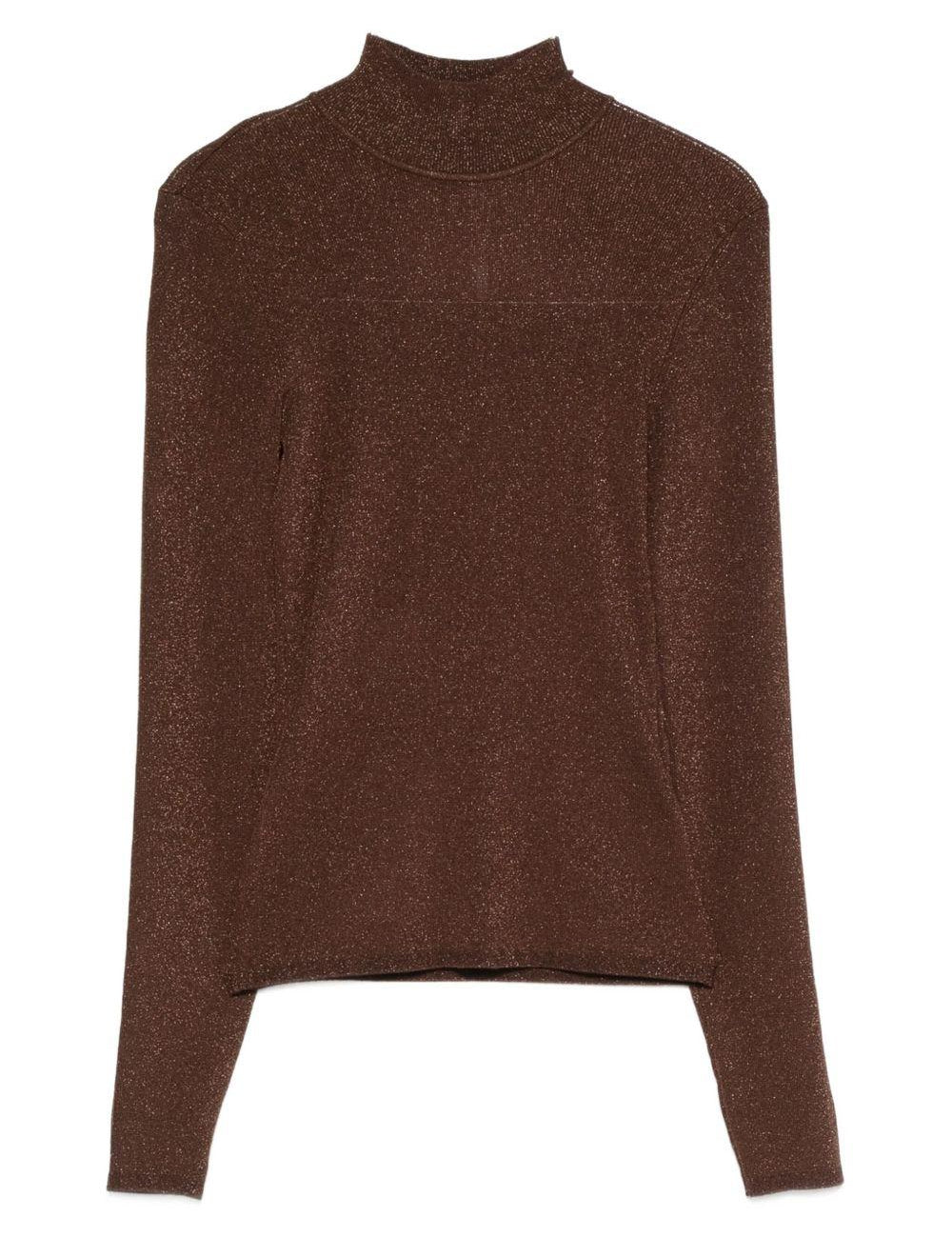 Maglia a collo alto in marrone Self-portrait - donna 