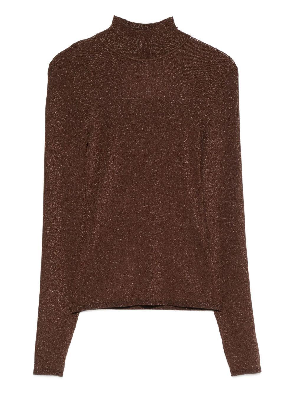 Maglia a collo alto in marrone Self-portrait - donna 