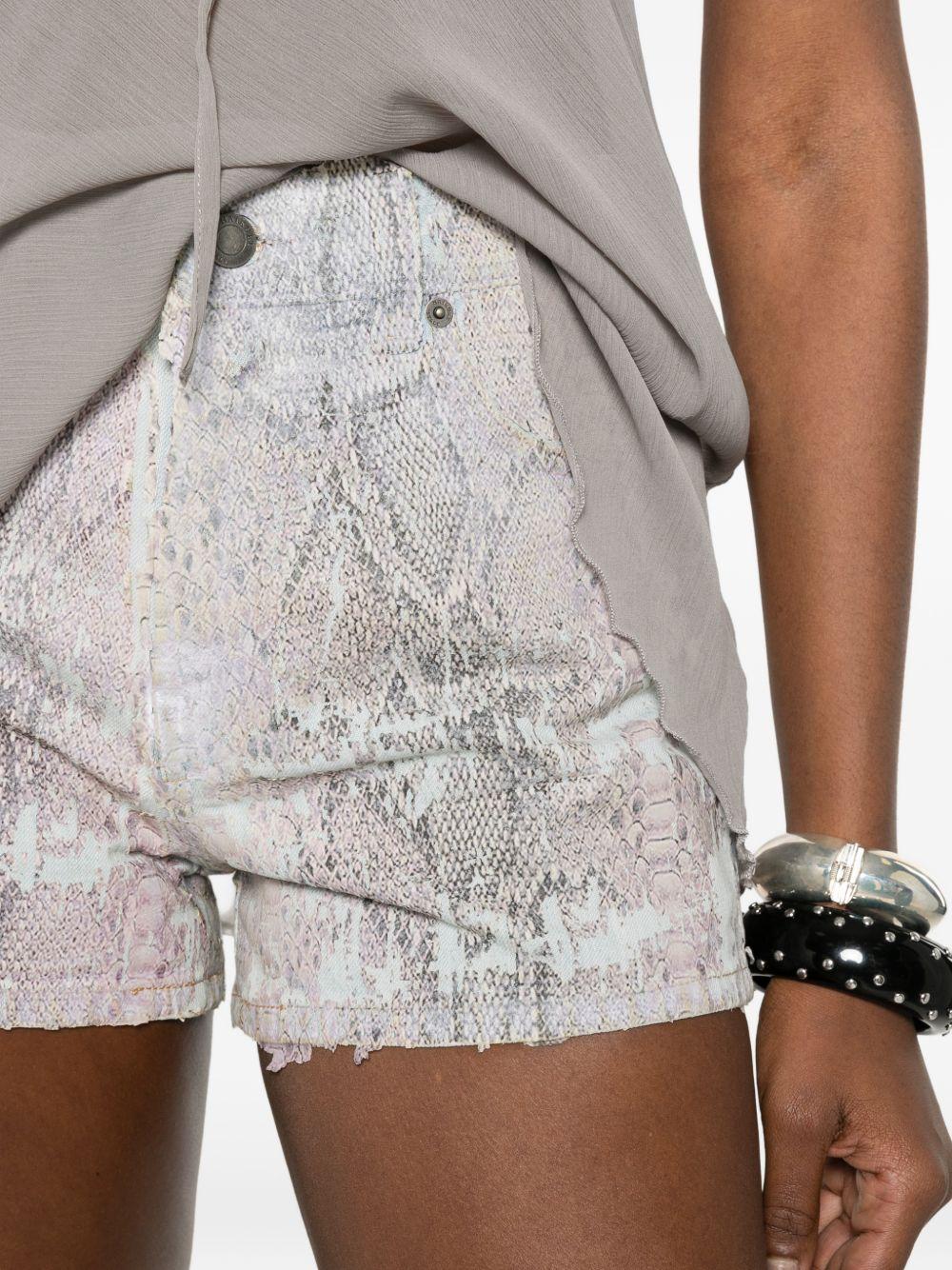 Pantaloncini in denim brit snake in blu e rosa Haikure - donna 