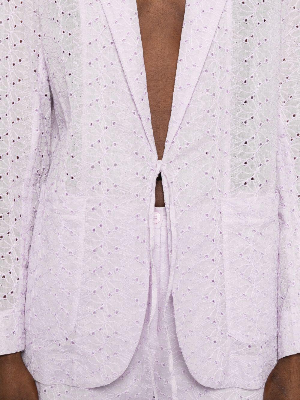 Giacca in broderie-anglaise con cravatta in viola Forte forte - donna 