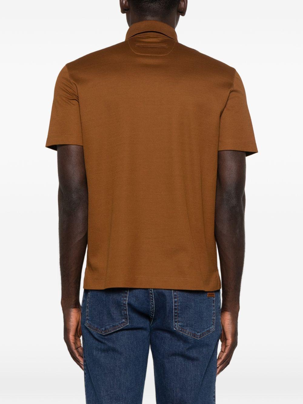Polo a maniche corte in marrone Zegna - uomo 
