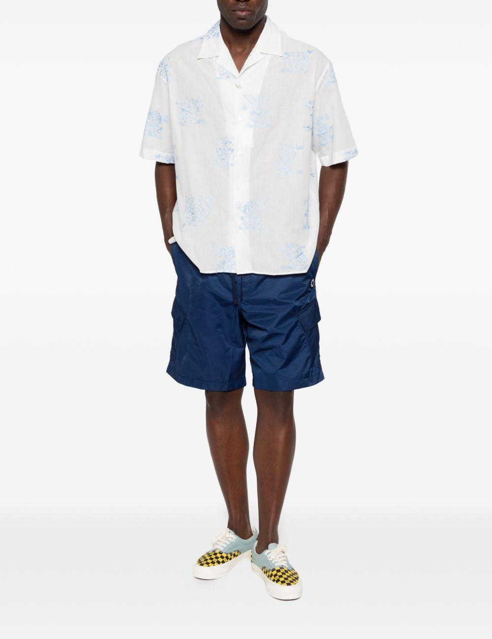 Pantaloncini con logo e toppa in blu Kenzo - uomo 