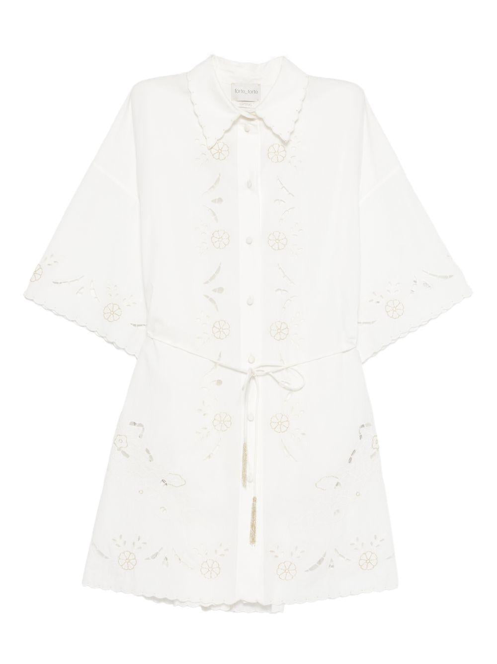 Abito con stampa floreale in bianco Forte forte - donna 