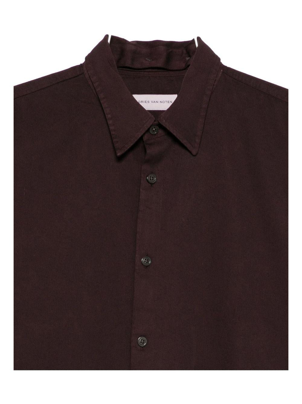 Camicia oversize croomd in bordeaux Dries van noten - uomo 