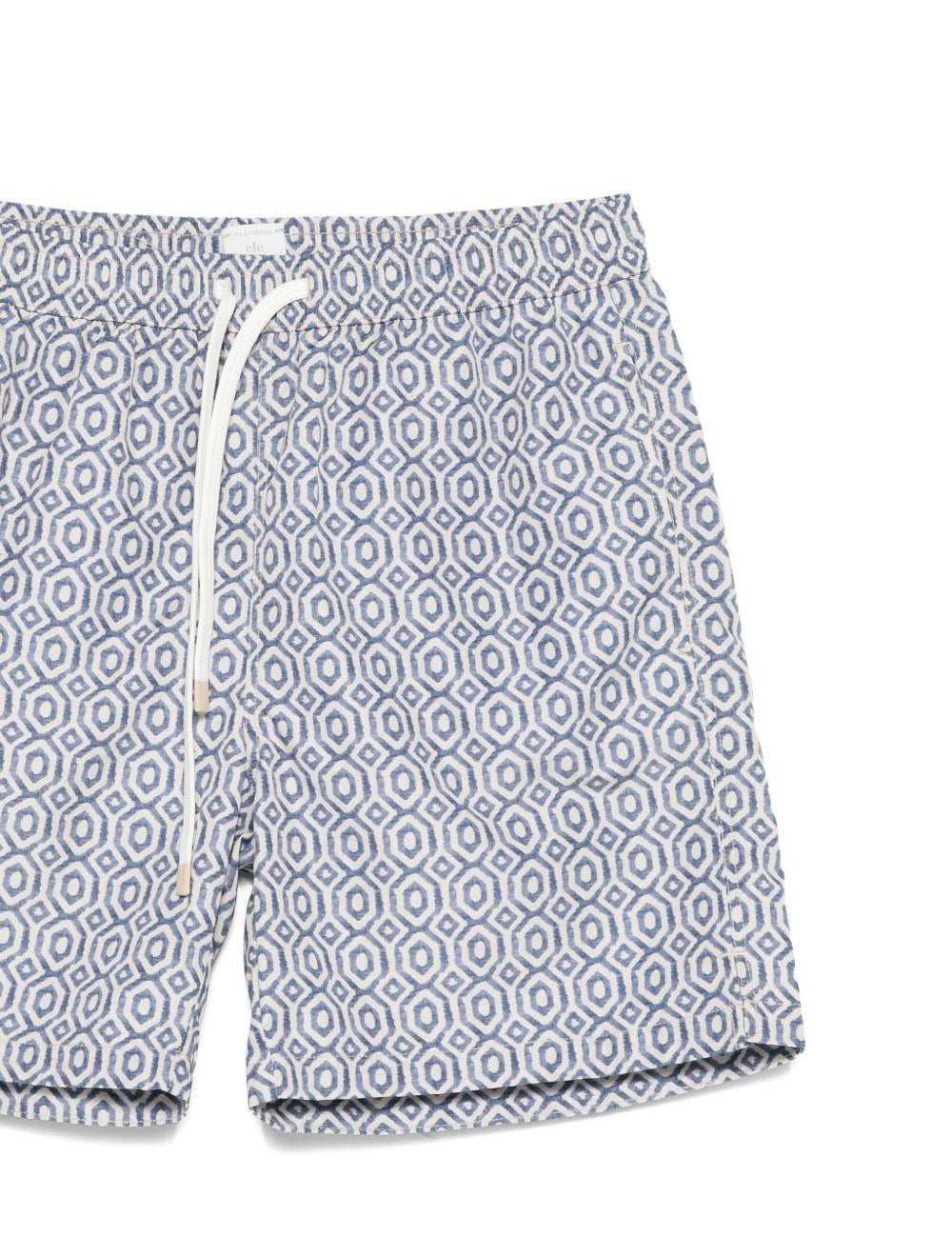 Pantaloncini da bagno con motivo geometrico in blu Eleventy - uomo 