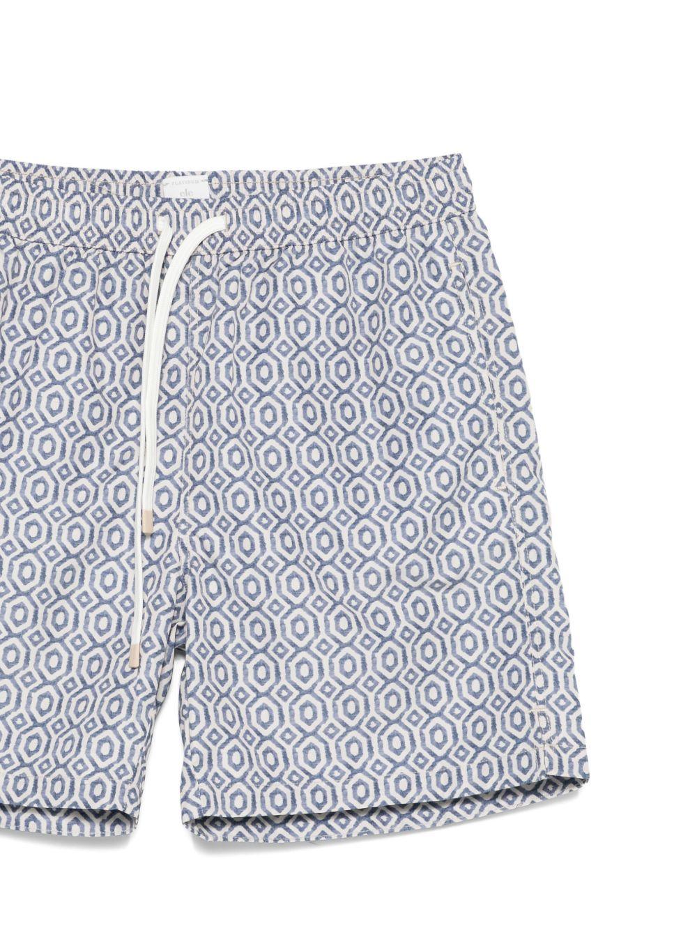 Pantaloncini da bagno con motivo geometrico in blu Eleventy - uomo 