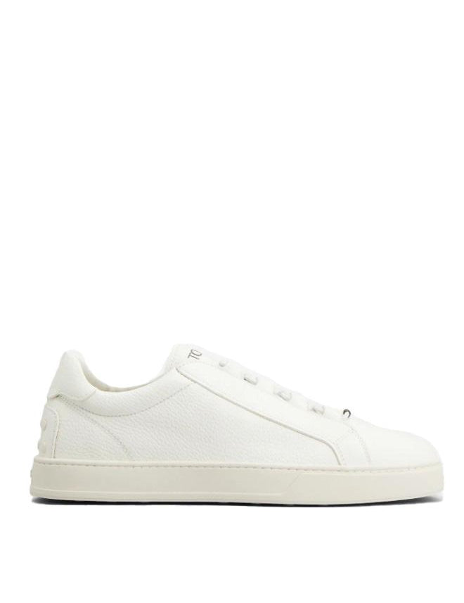 Sneakers basse in pelle scamosciata in bianco 