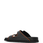 Ciabatte in pelle Arizona con fibbia in nero Birkenstock 1774 - uomo 