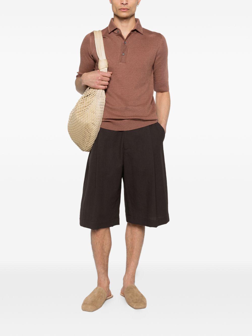 Polo con bottoni in marrone Lardini - uomo 