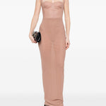 Abito lungo con design semi-trasparente in rosa Alex perry - donna 