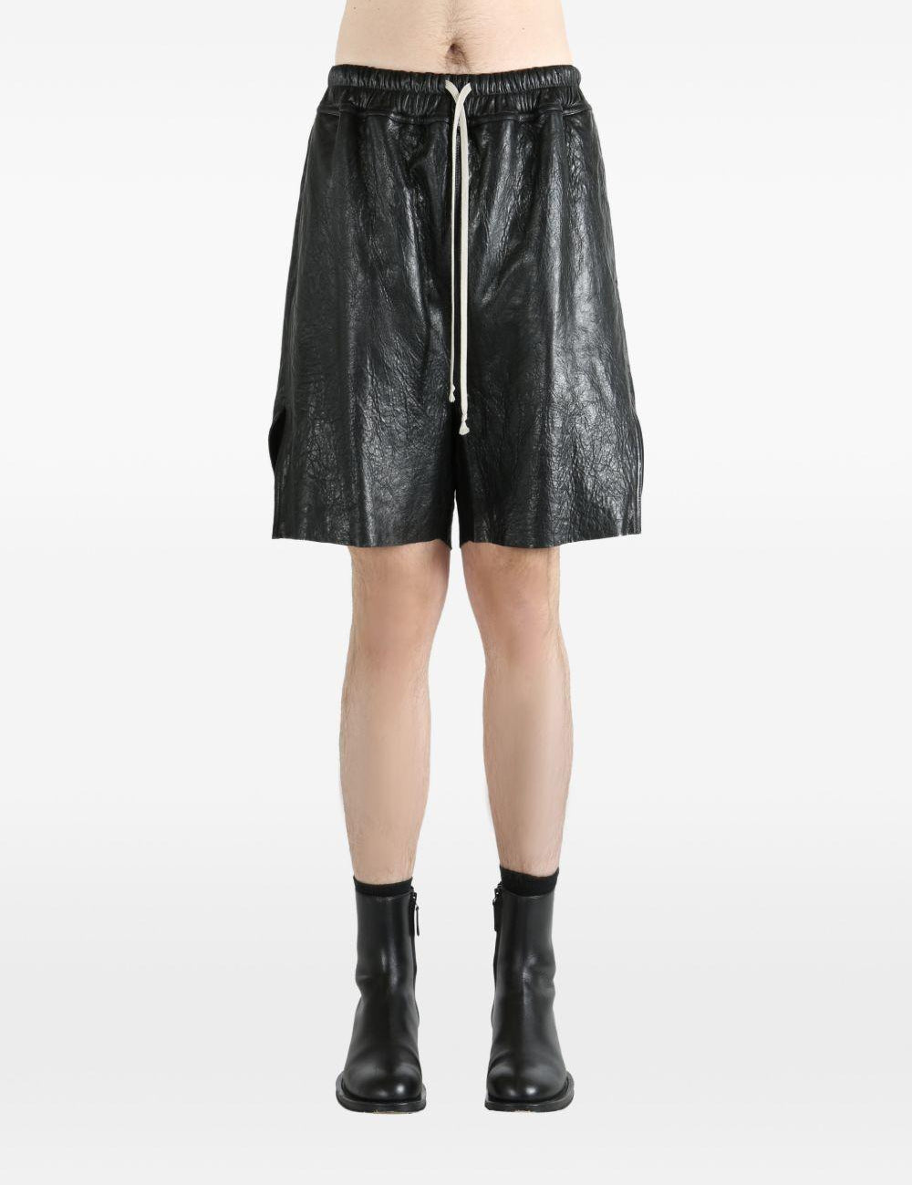Shorts con coulisse in nero Rick owens - uomo 