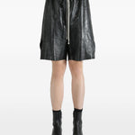 Shorts con coulisse in nero Rick owens - uomo 