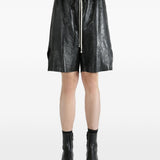 Shorts con coulisse in nero Rick owens - uomo 