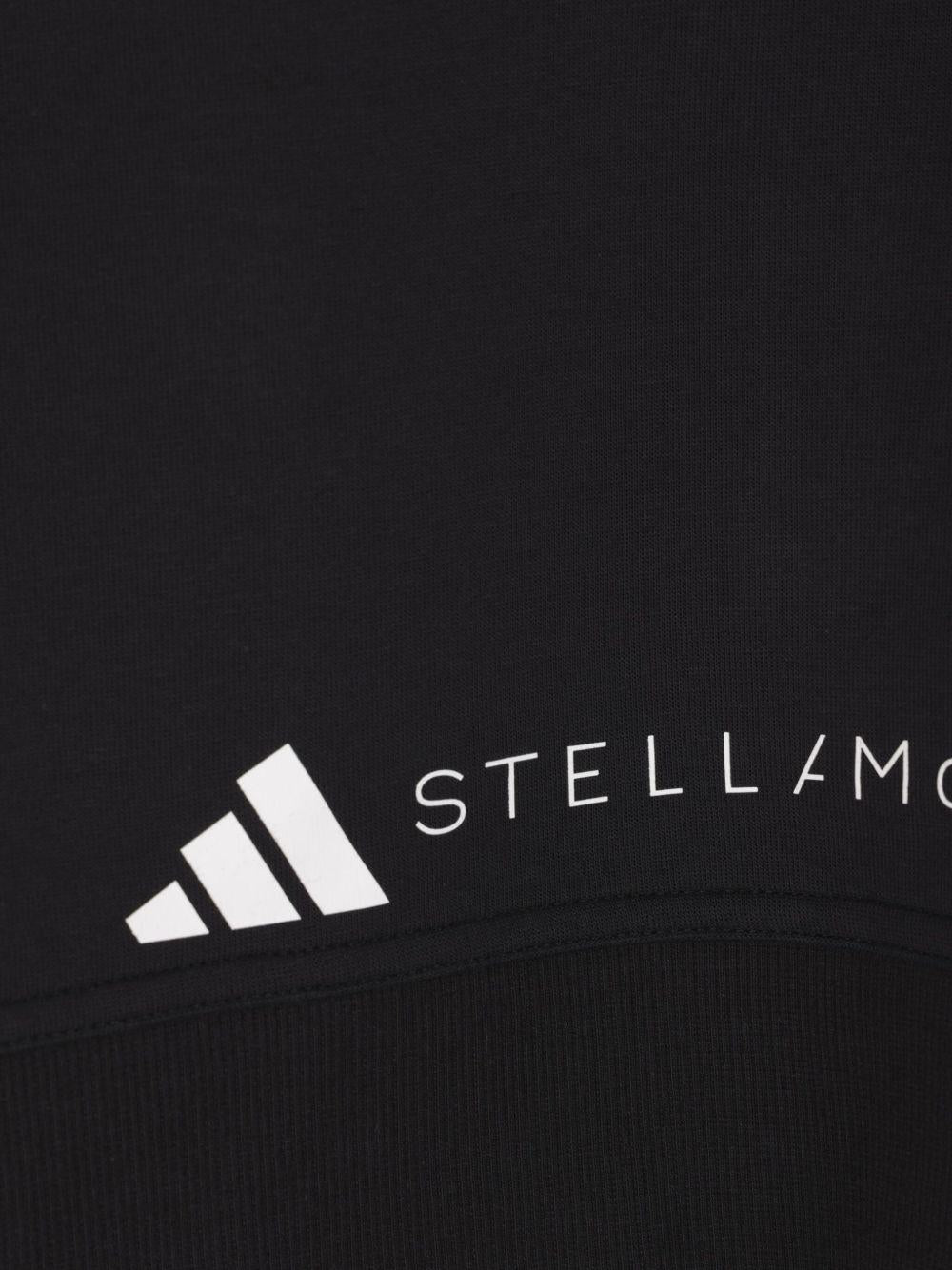 Felpa con cappuccio crop in nero Adidas by stella mc cartney - donna 