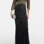 Abito lungo Kiya con decorazioni in lilla Jenny packham - donna 