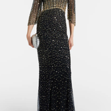 Abito lungo Kiya con decorazioni in lilla Jenny packham - donna 