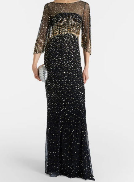 Abito lungo Kiya con decorazioni in lilla Jenny packham - donna 