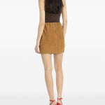 Top a coste con logo in marrone Rotate - donna 