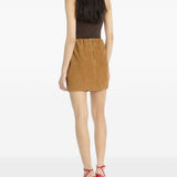 Top a coste con logo in marrone Rotate - donna 