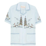 Camicia ricamata in azzurro Baziszt - uomo 