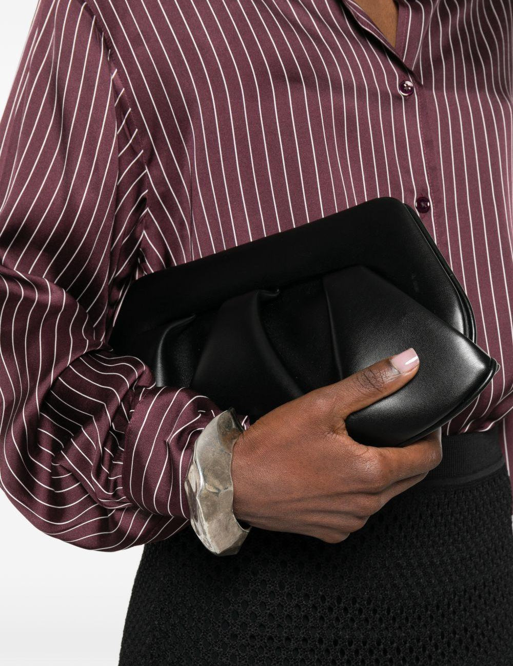 Clutch bios baguette in nero Themoirè - donna 