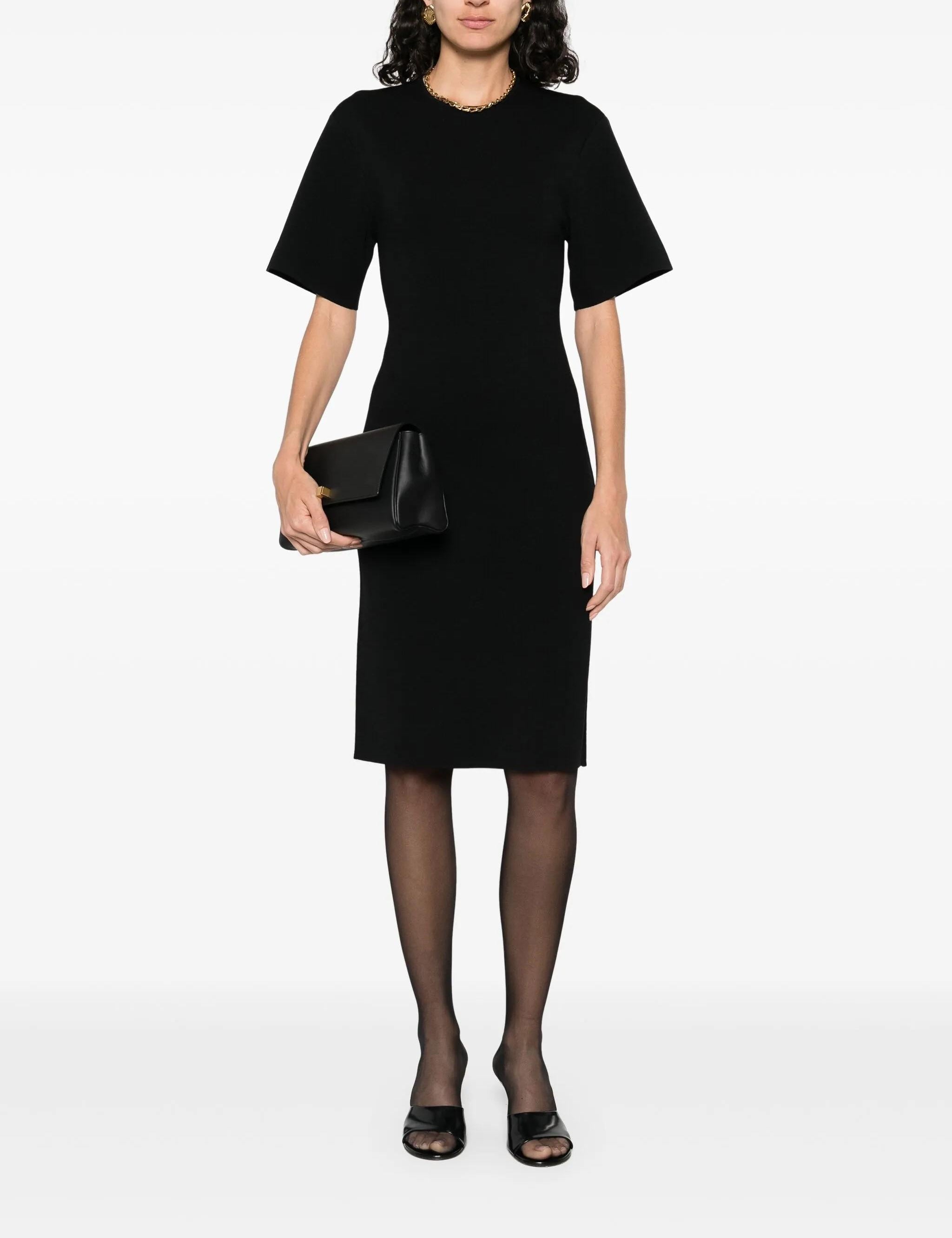 Abito midi in maglia fine in nero Toteme - donna 