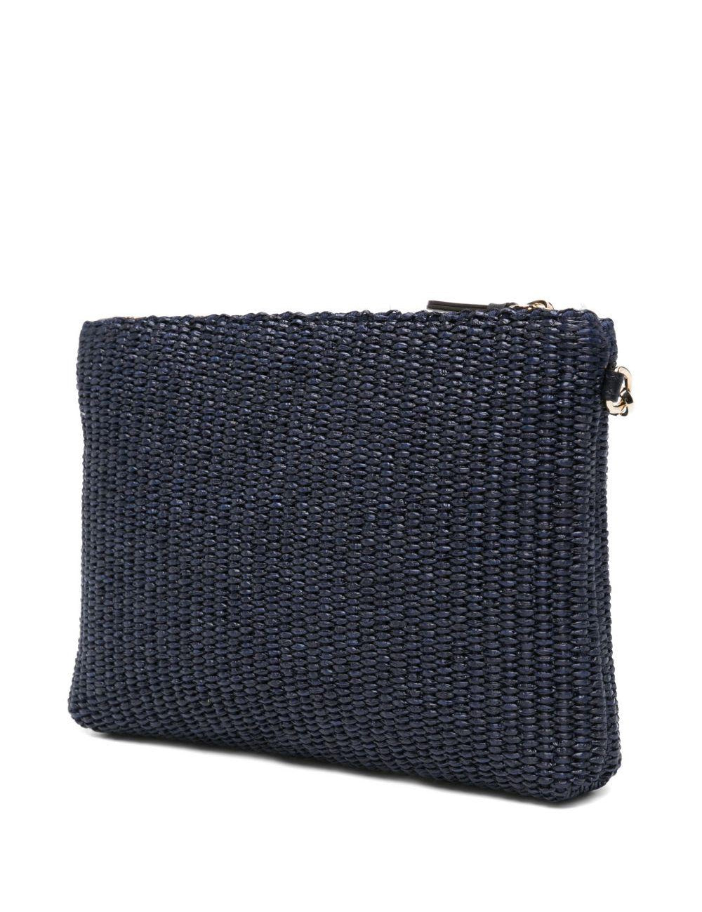Clutch con logo stampato in rafia in blu Jimmy choo - donna 