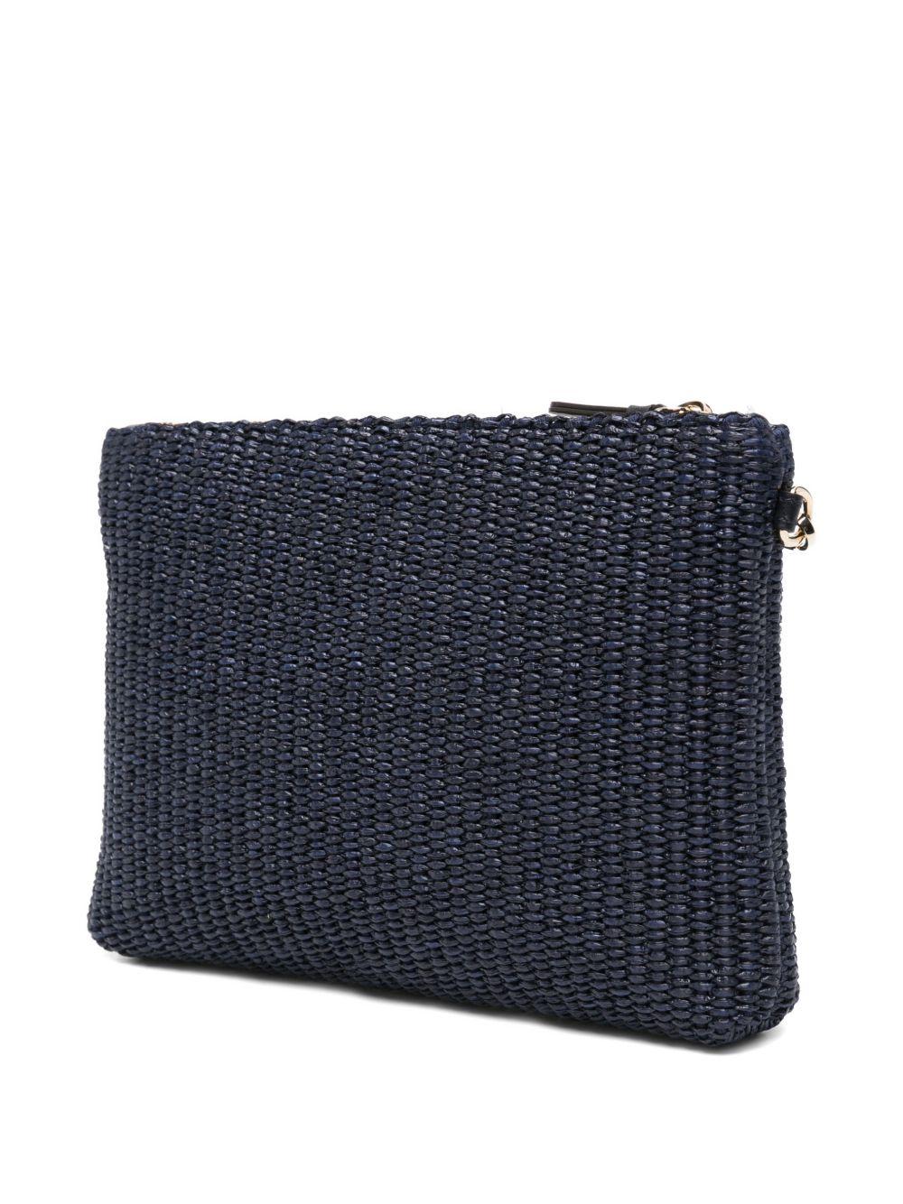 Clutch con logo stampato in rafia in blu Jimmy choo - donna 
