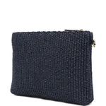 Clutch con logo stampato in rafia in blu Jimmy choo - donna 