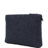 Clutch con logo stampato in rafia in blu Jimmy choo - donna 