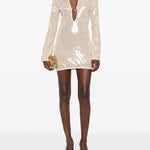 Abito marylin con paillettes in beige Oséree - donna 
