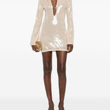 Abito marylin con paillettes in beige Oséree - donna 