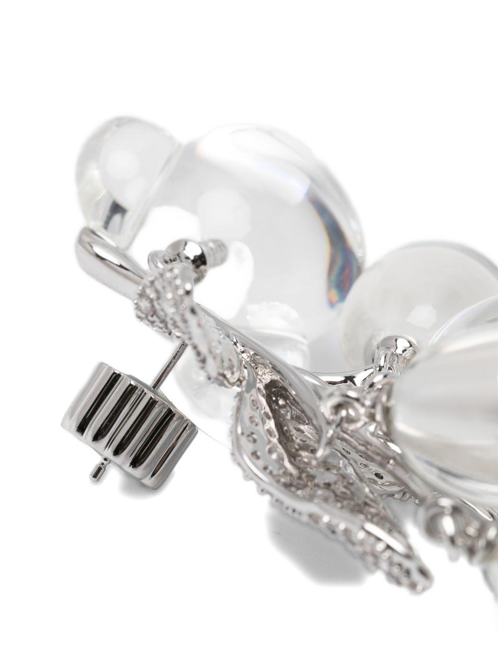 Orecchino a forma di orsetto in argento e bianco Yvmin - donna 