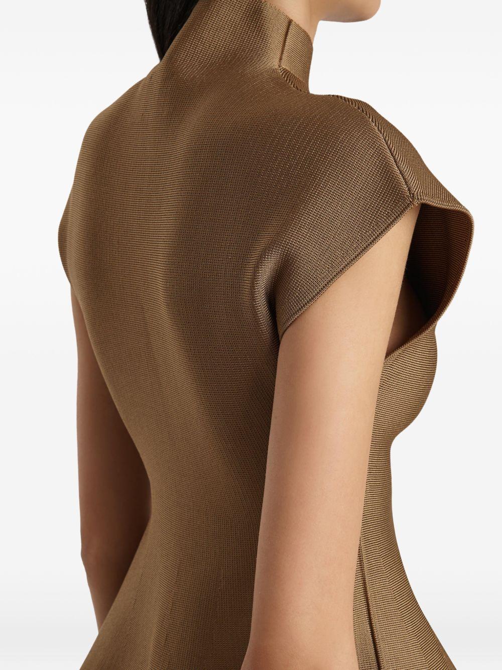 Top con orlo a peplum in marrone Khaite - donna 
