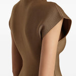 Top con orlo a peplum in marrone Khaite - donna 