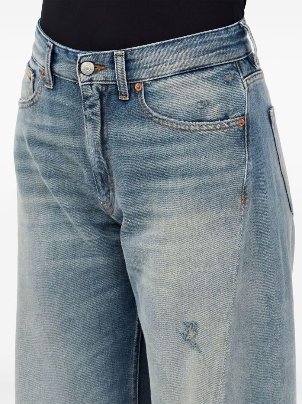 Jeans a gamba ampia con effetto vissuto in blu Mm6 maison margiela - donna 