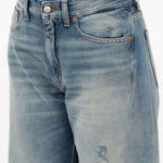 Jeans a gamba ampia con effetto vissuto in blu Mm6 maison margiela - donna 