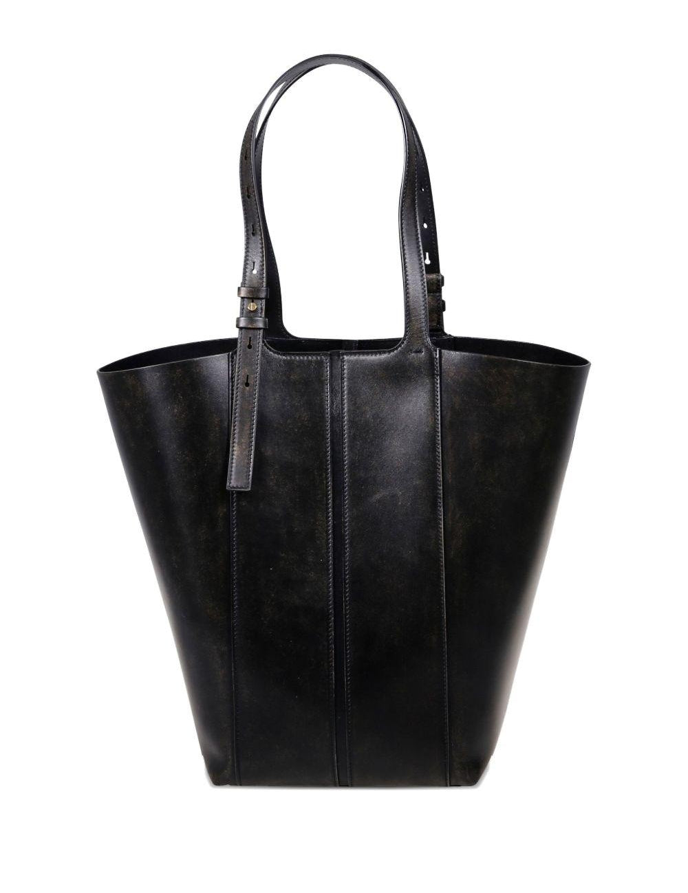Borsa shopping 24.7 in pelle in nero Golden goose - donna 