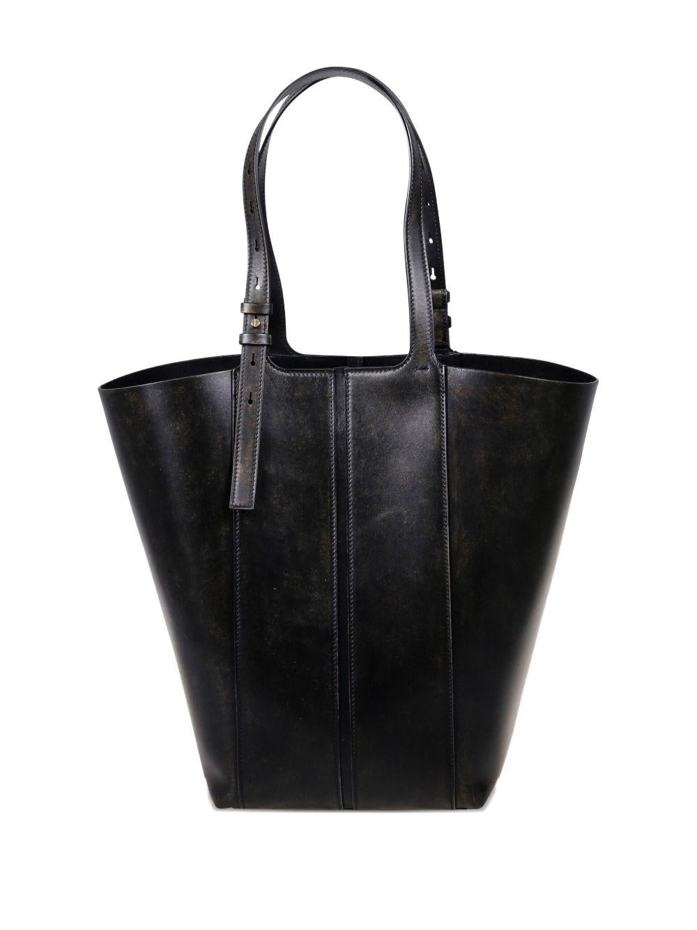 Borsa shopping 24.7 in pelle in nero Golden goose - donna 