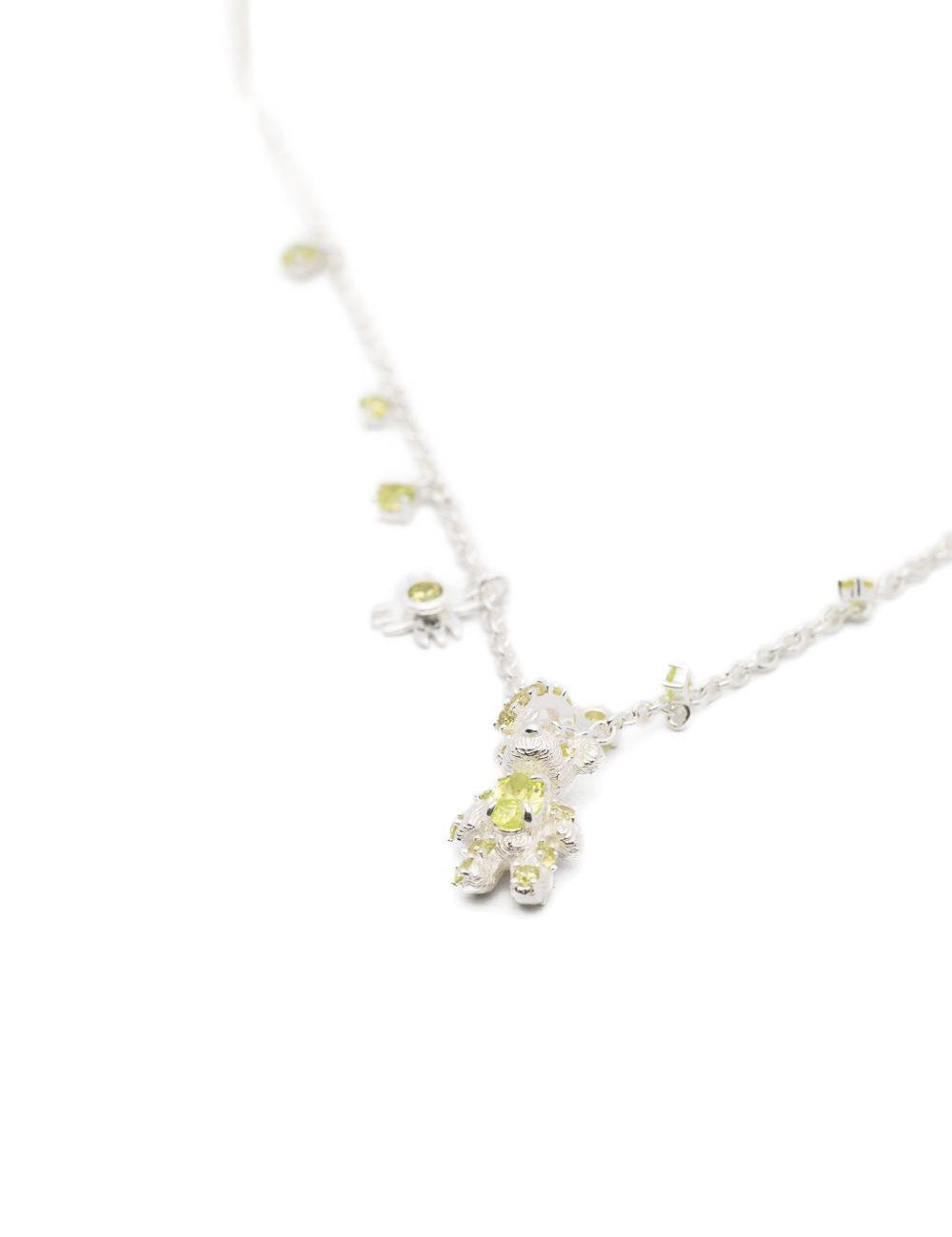 Collana con ciondolo a forma di orsetto fiorito in argento Yvmin - donna 