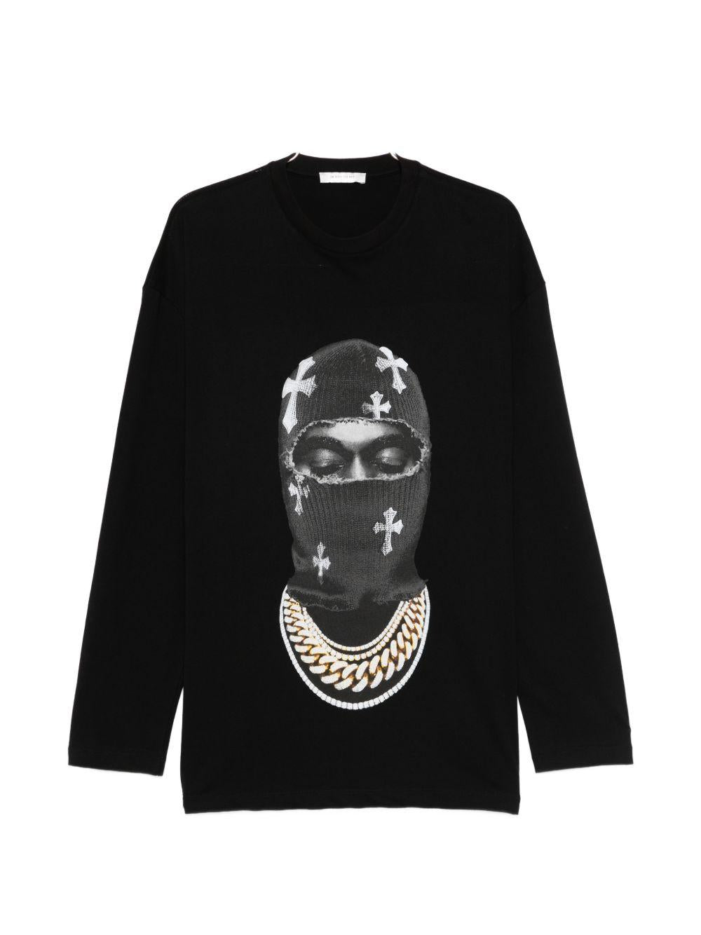 Felpa girocollo Mask Crosses in nero Ih nom uh nit - uomo 