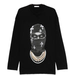 Felpa girocollo Mask Crosses in nero Ih nom uh nit - uomo 